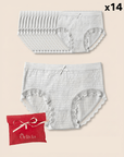 Lot de 14 Culottes Antibactériennes - Gris - XS (34 - 36) Orlivia