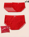 Lot de 14 Culottes Antibactériennes - Rouge - XS (34 - 36) Orlivia
