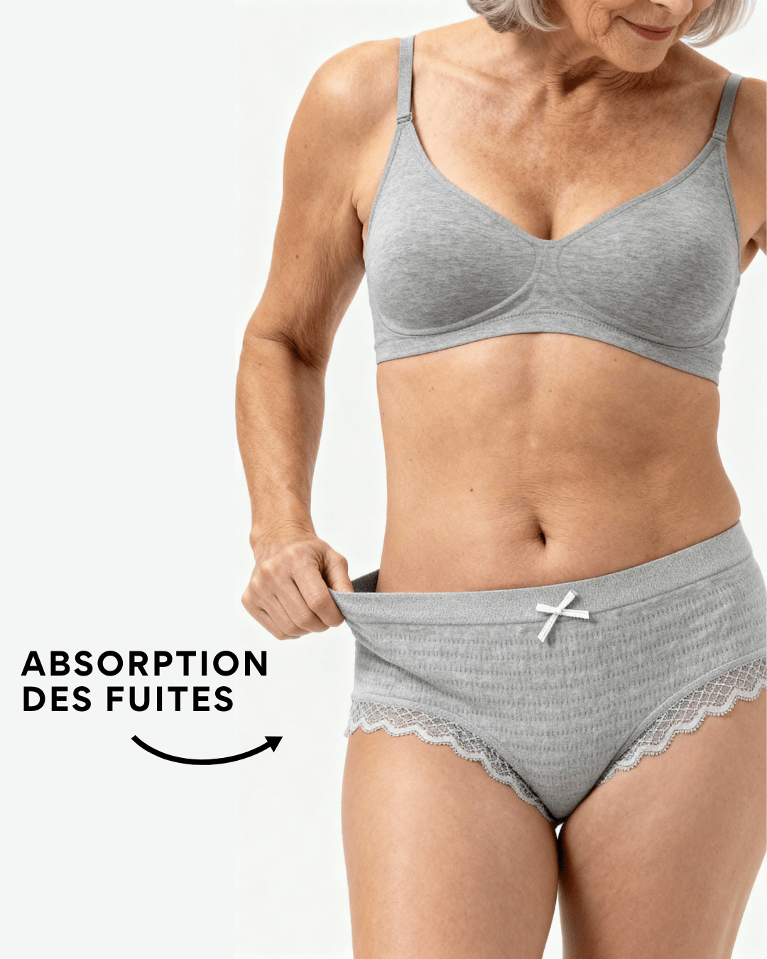 Lot de 14 Culottes Antibactériennes - Gris - XS (34 - 36) Orlivia