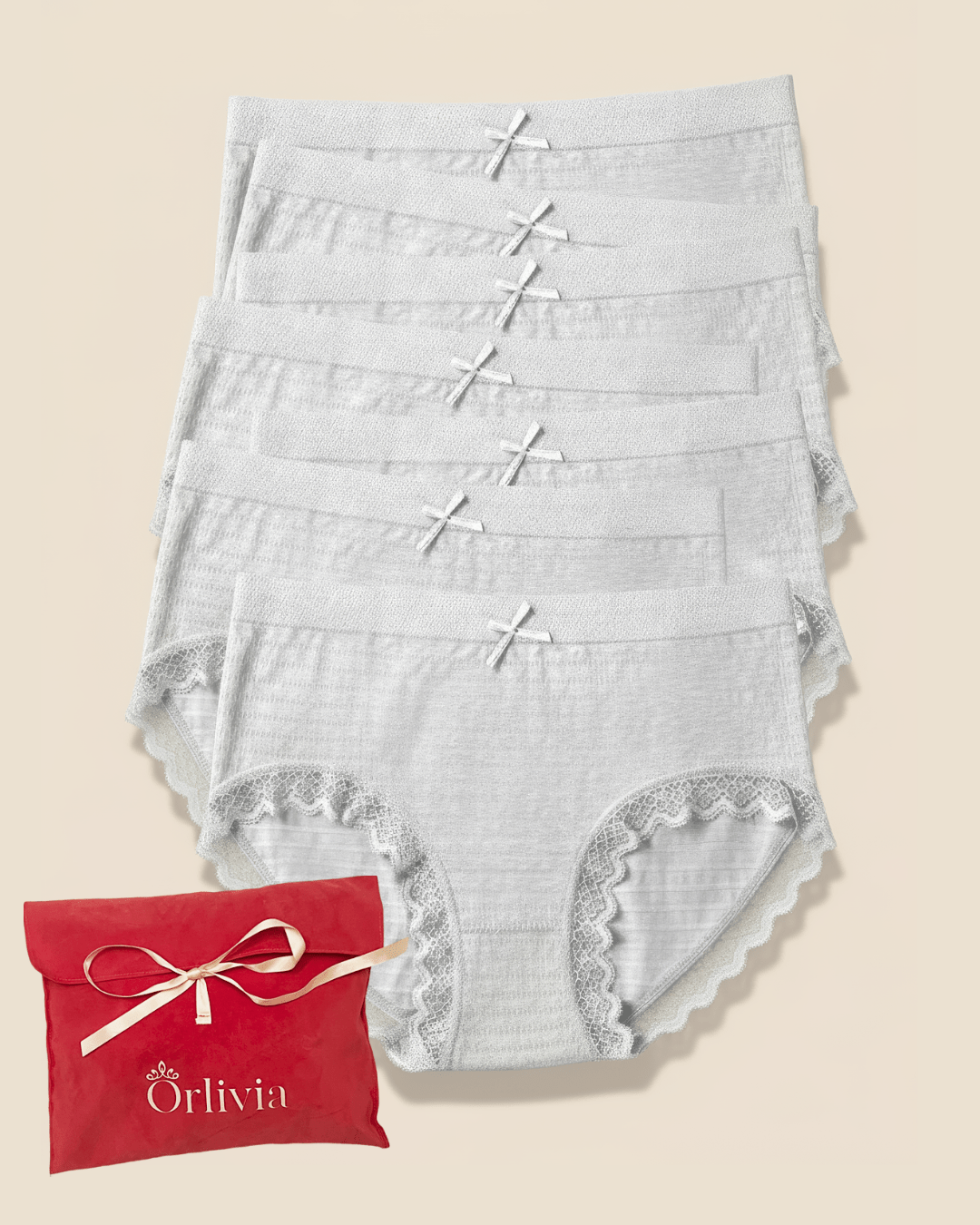 Lot de 7 Culottes Antibactériennes - Gris - XS (34 - 36) Orlivia