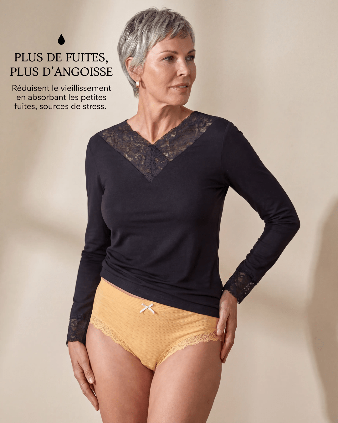 Lot de 7 Culottes Antibactériennes - Jaune - XS (34 - 36) Orlivia