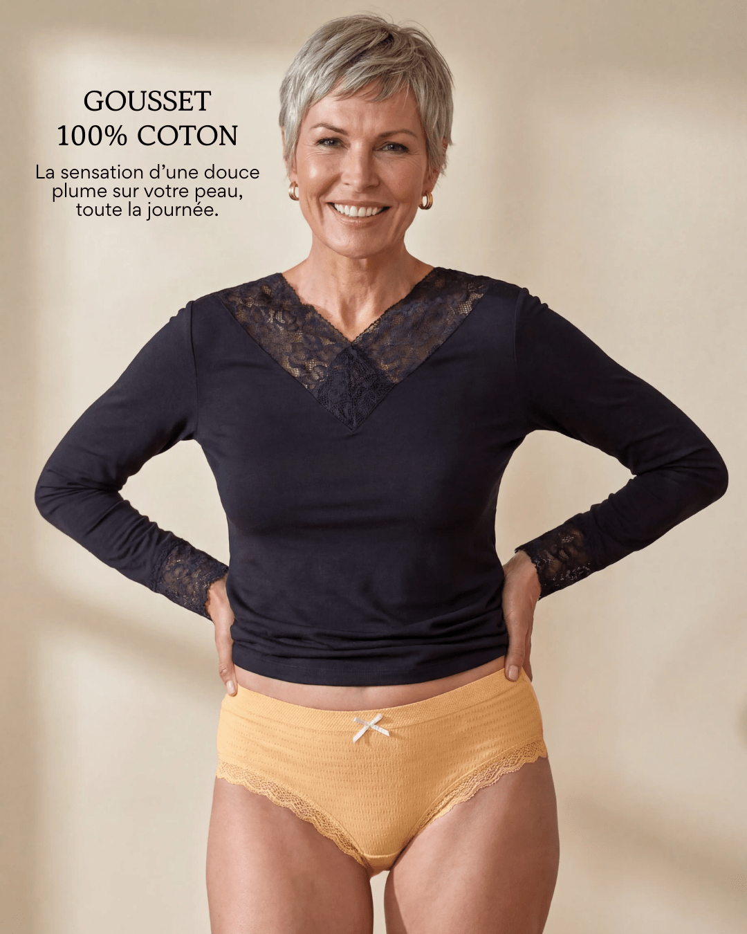 Lot de 7 Culottes Antibactériennes - Jaune - XS (34 - 36) Orlivia