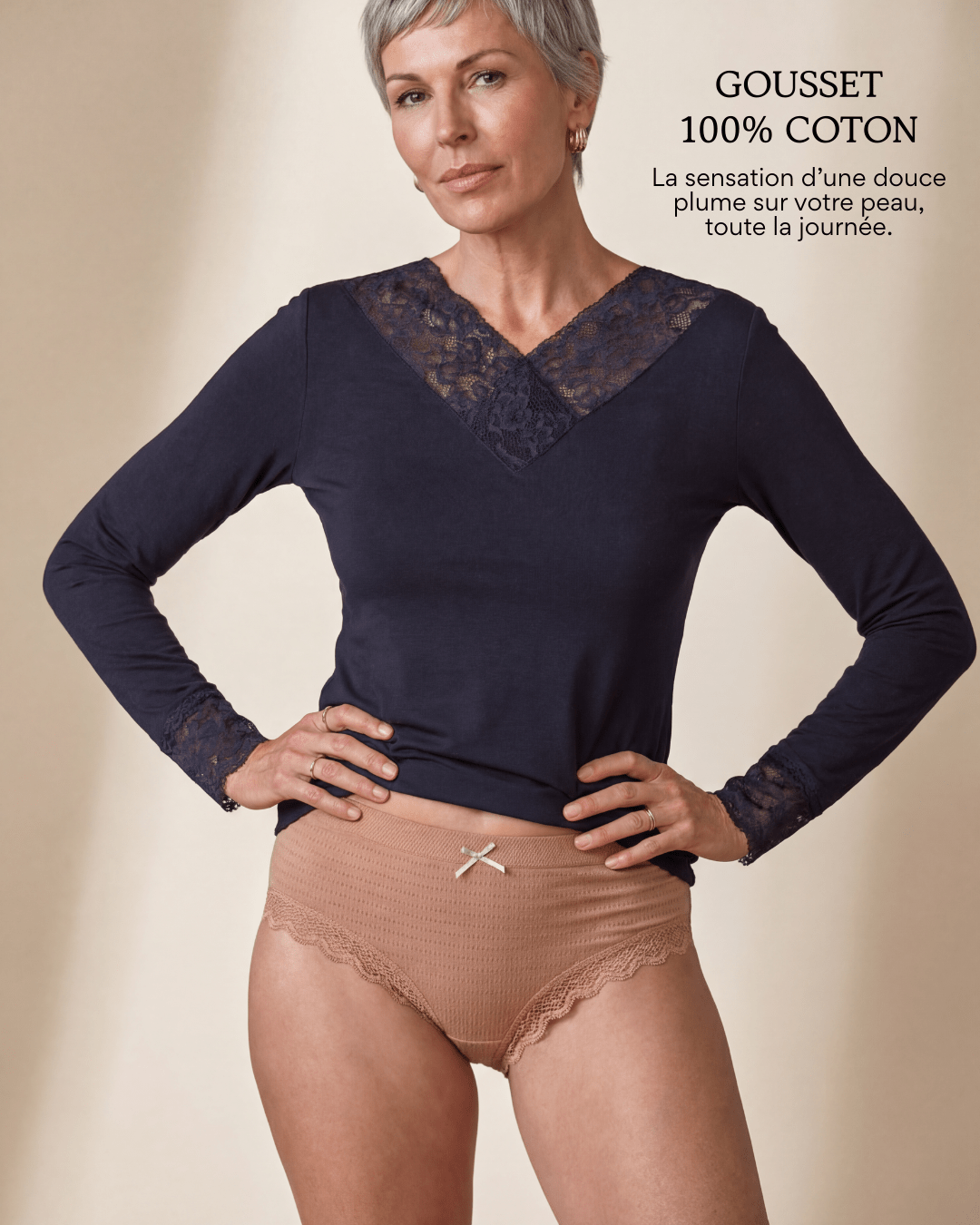 Lot de 7 Culottes Antibactériennes - Marron - XS (34 - 36) Orlivia