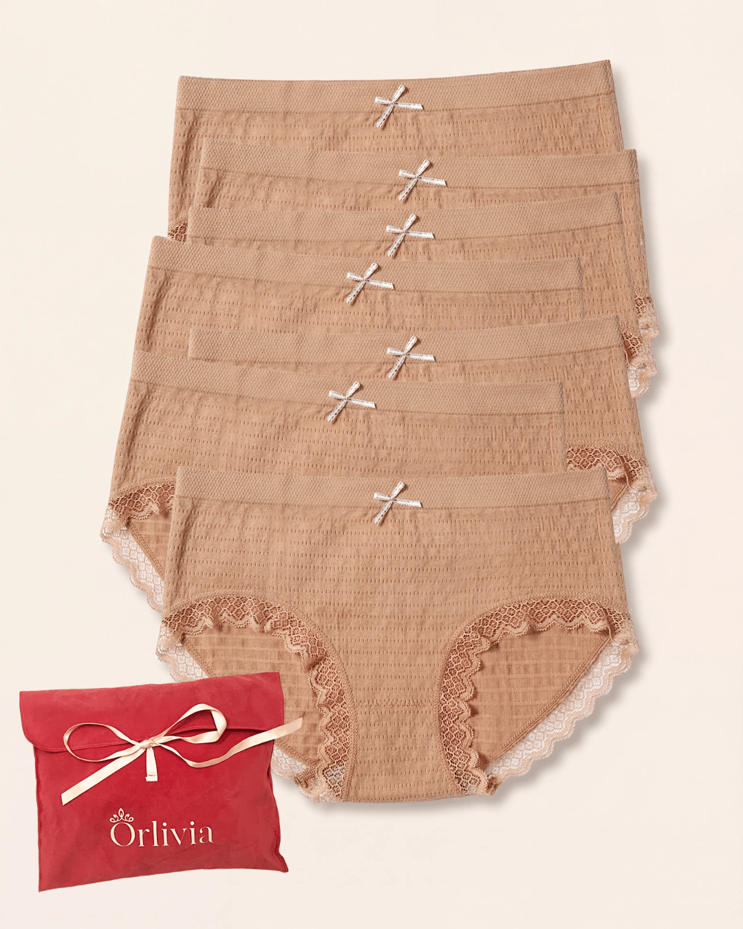 Lot de 7 Culottes Antibactériennes - Marron - XS (34 - 36) Orlivia