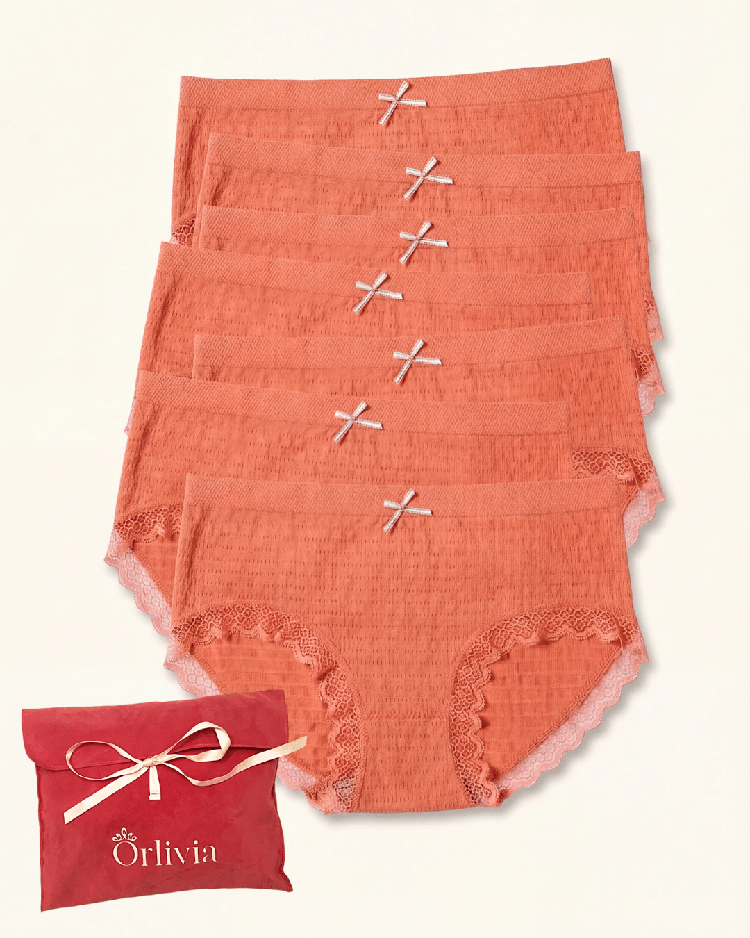 Lot de 7 Culottes Antibactériennes - Orange - XS (34 - 36) Orlivia