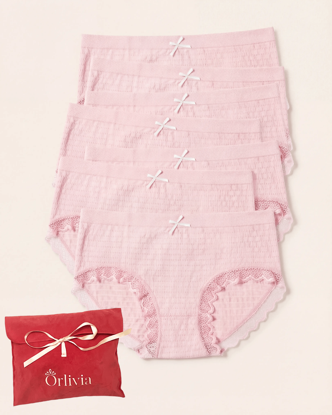 Lot de 7 Culottes Antibactériennes - Rose - XS (34 - 36) Orlivia