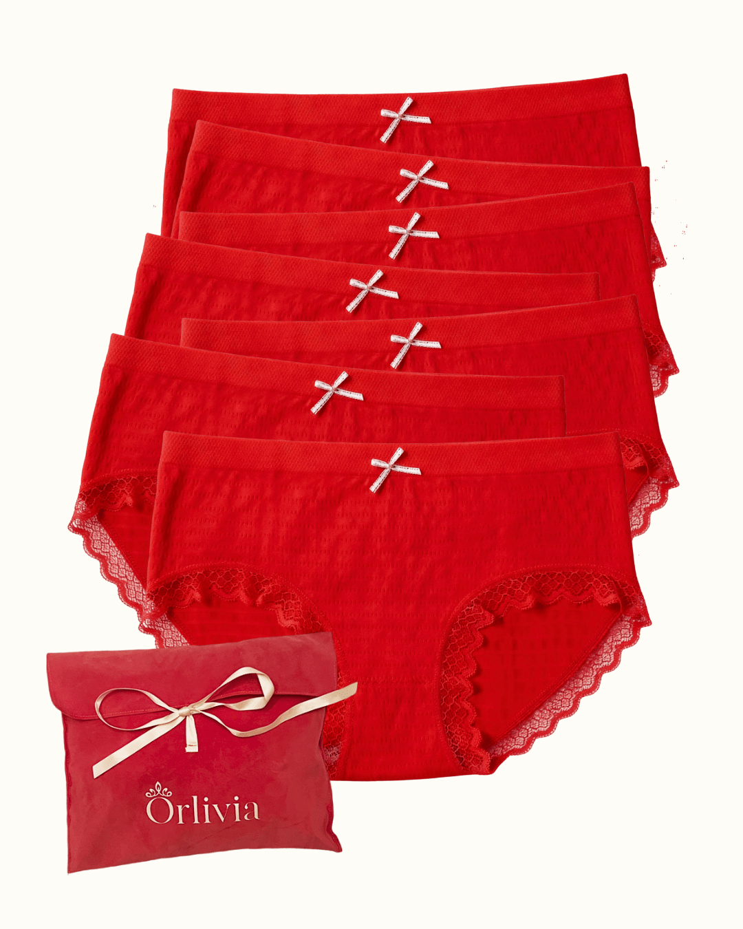 Lot de 7 Culottes Antibactériennes - Rouge - XS (34 - 36) Orlivia