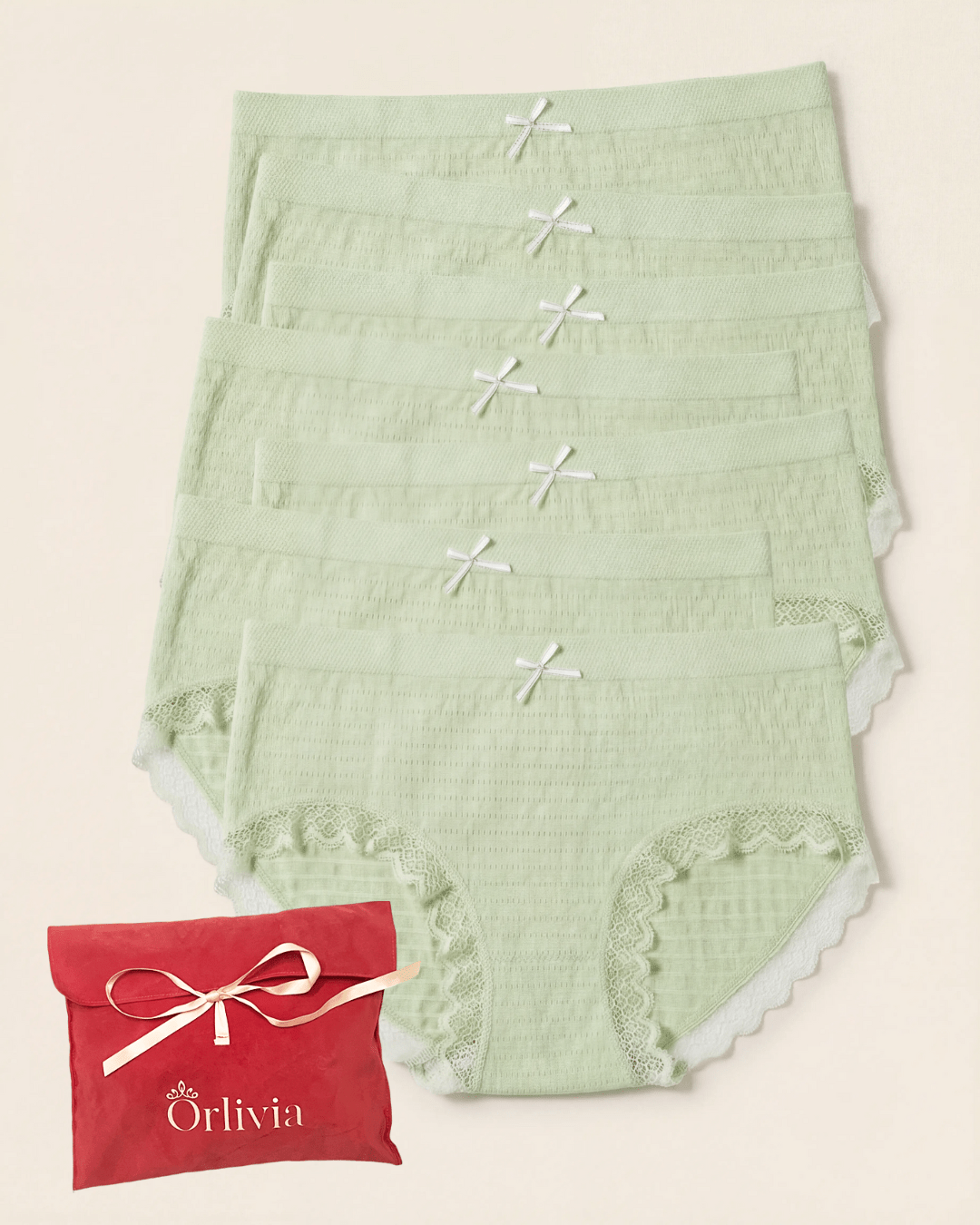 Lot de 7 Culottes Antibactériennes - Vert - XS (34 - 36) Orlivia