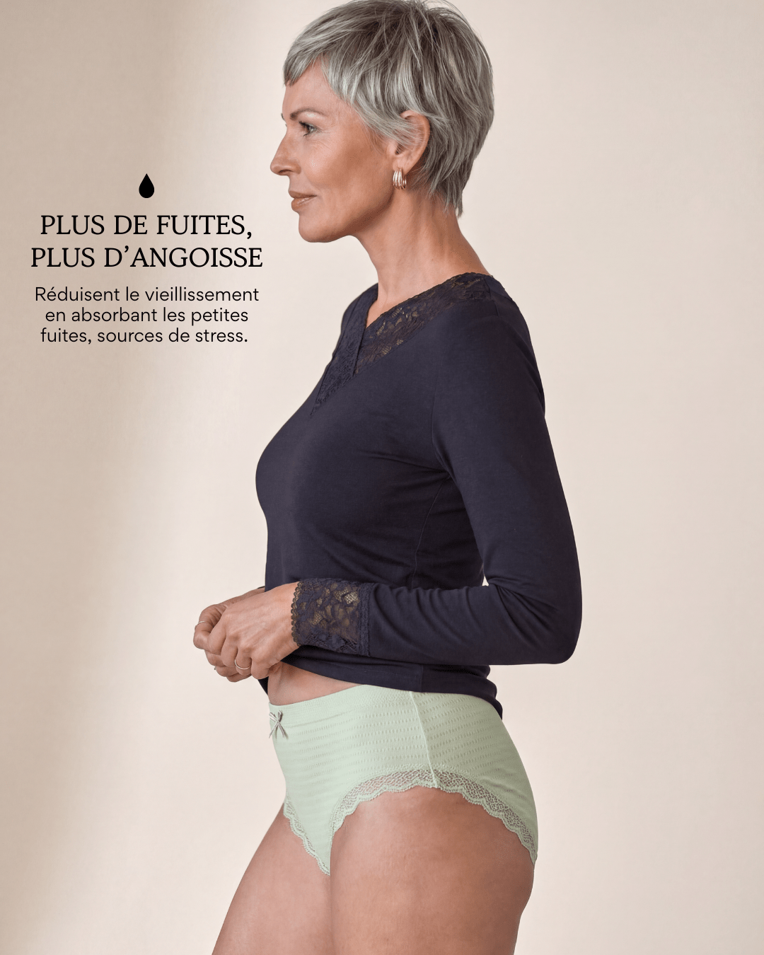 Lot de 7 Culottes Antibactériennes - Vert - XS (34 - 36) Orlivia